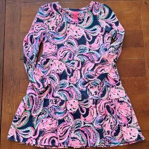 Lilly Pulitzer XL Girls Dress Colorful Paisley Long Sleeve Dress